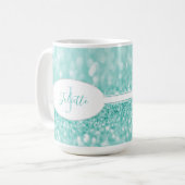 Aquamariner Glitzer Personalisieren Sie die Kaffee Kaffeetasse (Vorderseite Links)