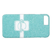 Aquamariner Glitzer Personalisiert Case-Mate iPhon Case-Mate iPhone Hülle (Rückseite (Horizontal))