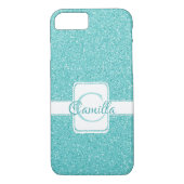 Aquamariner Glitzer Personalisiert Case-Mate iPhon Case-Mate iPhone Hülle (Rückseite)