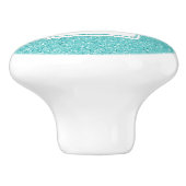 Aquamariner Glitzer Personalisierte Keramik Rumpf Keramikknauf (Seitenansicht)
