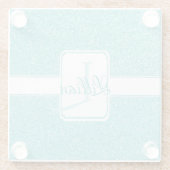 Aquamariner Glitzer Personalisierter Untersetzer (Rückseite)