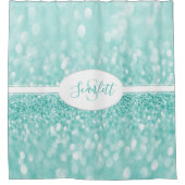 Aquamariner Glitzer Persönlicher Duschvorhang (Vorderseite)