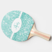 Aquamariner Glitzer Ping Pong Paddle personalisier Tischtennis Schläger (Seitenansicht)