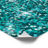 Aquamariner Glitzer Poster (Ecke)