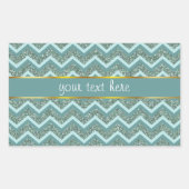 Aquamariner Glitzer Rechteckiger Aufkleber (Vorderseite)