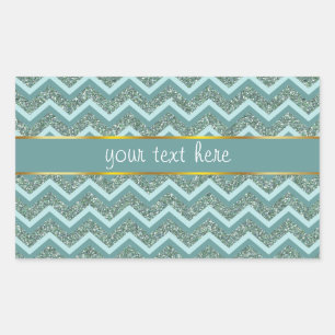 Aquamariner Glitzer Rechteckiger Aufkleber