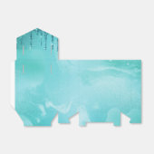 Aquamariner Glitzer Regen auf Luxusmetall Geschenkschachtel (Ungefaltet)