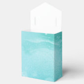 Aquamariner Glitzer Regen auf Luxusmetall Geschenkschachtel (Geöffnet)