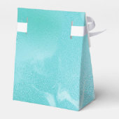 Aquamariner Glitzer Regen auf Luxusmetall Geschenkschachtel (Rückseite)
