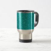 Aquamariner Glitzer Reisebecher (VorderseiteRechts)