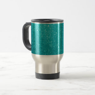 Aquamariner Glitzer Reisebecher