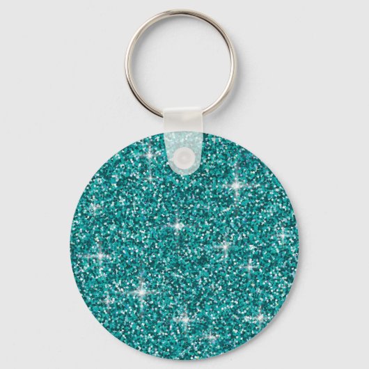 Aquamariner Glitzer Schlüsselanhänger (Vorderseite)