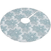 Aquamariner Glitzer Schneeflocken Polyester Weihnachtsbaumdecke (Schrägansicht)