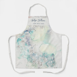 Aquamariner Glitzer Schönheit berufliche Schürze