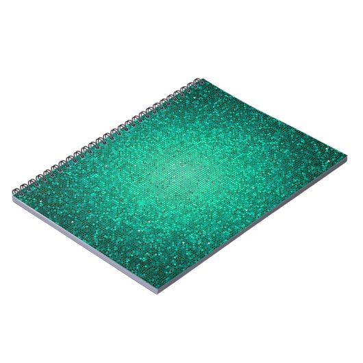 Aquamariner Glitzer Sequin Disco Glitz SpiralNoteb Notizblock (Linke Seite)
