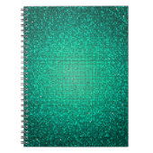 Aquamariner Glitzer Sequin Disco Glitz SpiralNoteb Notizblock (Vorderseite)
