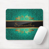 Aquamariner Glitzer Sequin Disco Personalisiert Mo Mousepad (Mit Mouse)