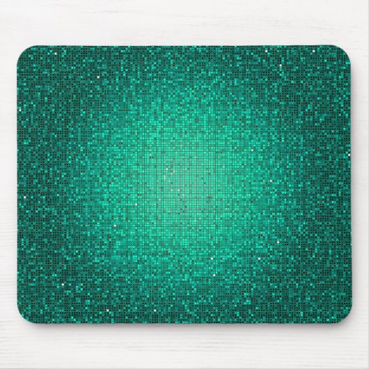 Aquamariner Glitzer Sequin Disco Personalisiert Mo Mousepad (Vorne)