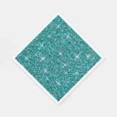 Aquamariner Glitzer Serviette (Ecke)