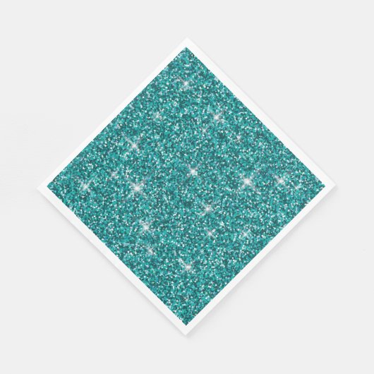Aquamariner Glitzer Serviette (Ecke)