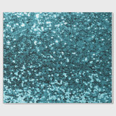 Aquamariner Glitzer-Shiny-Effekt Geschenkpapier (Flach)