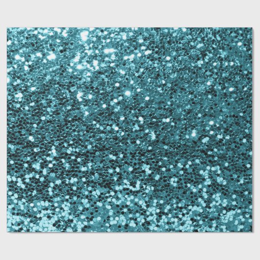 Aquamariner Glitzer-Shiny-Effekt Geschenkpapier (Flach)