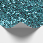 Aquamariner Glitzer-Shiny-Effekt Geschenkpapier (Ecke)
