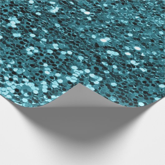 Aquamariner Glitzer-Shiny-Effekt Geschenkpapier (Ecke)