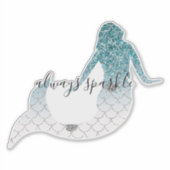 Aquamariner Glitzer Sparkle Mermaid Aufkleber (Vorderseite)