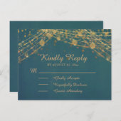 Aquamariner Glitzer String Lights Quinceñera UAWG Postkarte (Vorne/Hinten)