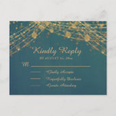 Aquamariner Glitzer String Lights Quinceñera UAWG Postkarte (Vorderseite)