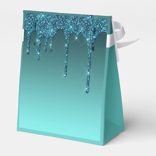 Aquamariner Glitzer süß 16 Geschenkschachtel (Rückseite)