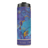 *~* Aquamariner Glitzer SWAG Marble QR Wärmeschwul Thermosbecher (Vorderseite)