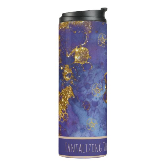 *~* Aquamariner Glitzer SWAG Marble QR Wärmeschwul Thermosbecher (Nach links gedreht)