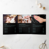 Aquamariner Glitzer-Triplebroschüre Dreifach Gefaltete Karte (Innenseite)