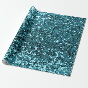 Aquamariner Glitzer von Wasserfolgen Geschenkpapier