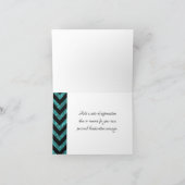 Aquamariner Glitzer Zickzack geklappt Dankeschön K Dankeskarte (Innenseite)