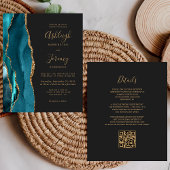 Aquamariner Gold QR Code Einladung