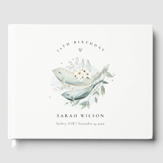 Aquamariner Goldbarsch unter Wasser Blütenfisch je Gästebuch (Vorderseite)