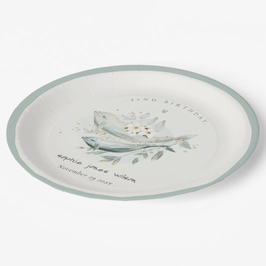 Aquamariner Goldbarsch unter Wasser Blütenfisch je Pappteller (Schrägansicht)