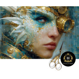 Aquamariner Golddrache Steampunk Entdeckungsreise  Seidenpapier