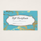 Aquamariner Goldmarmor | Geschenkkarte (Rückseite)