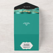 Aquamariner Goldmarmor verleiht elegante Verlobung All In One Einladung (Außenbereich)