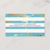 Aquamariner Goldmarmor | Weißer Streifen Visitenkarte (Rückseite)