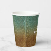 Aquamariner Goldnebel-Glitzer Pappbecher (Rechts)