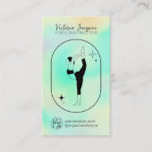 Aquamariner Gradientenstar Yoga-Lehrer Visitenkarte (Vorderseite)