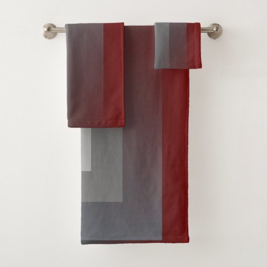 aquamariner grauer Burgunder Badhandtuch Set (Insitu)