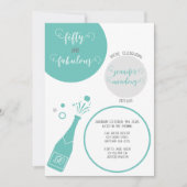 Aquamariner Grauer Champagner 50 und fabelhafter G Einladung (Vorderseite)