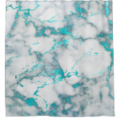 aquamariner, grauer Marmorstein Duschvorhang (Vorderseite)