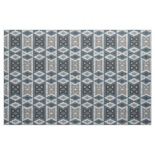 Aquamariner, grauer schwarzer Ektiker Ethnic Look Stoff
